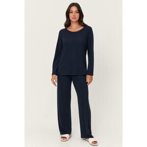 Ming wang XL black Acetate stretch slinky pull on pants vintage comfort casual